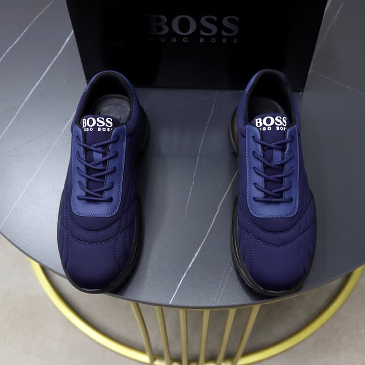 Boss Men's Knit Sport Sneakers in Grey
