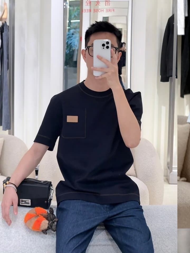 Fendi Leather Patch Logo Cotton T-Shirt – 26SS