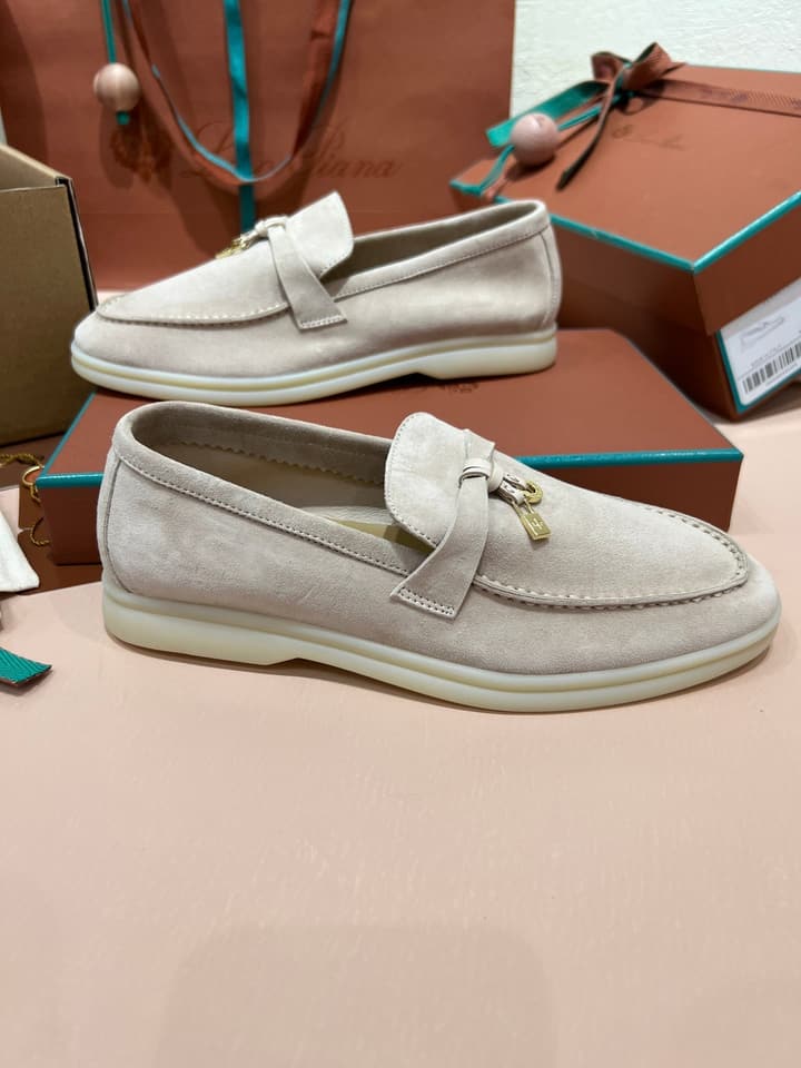 Loro Piana My Charms Classic Loafers in Nude