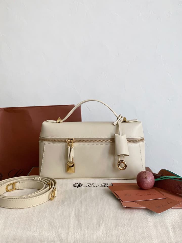 Loro Piana L23 Plain Weave Handbag in Milk Tea