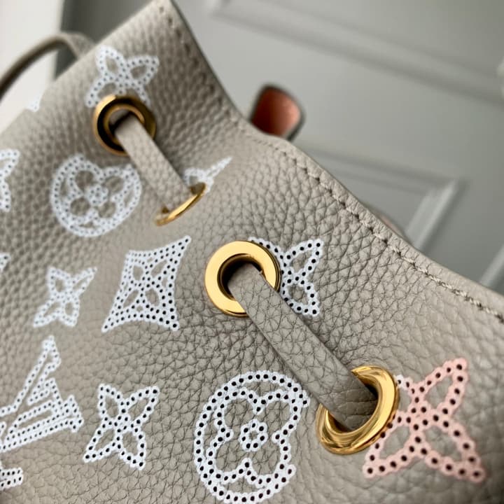 Louis Vuitton Pico Bella Perforated Monogram Bucket Bag in Beige