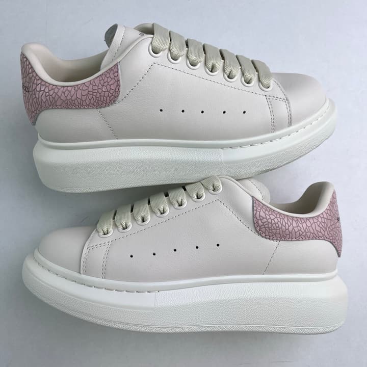 Alexander McQueen Oversized Platform Sneakers in All White Textured