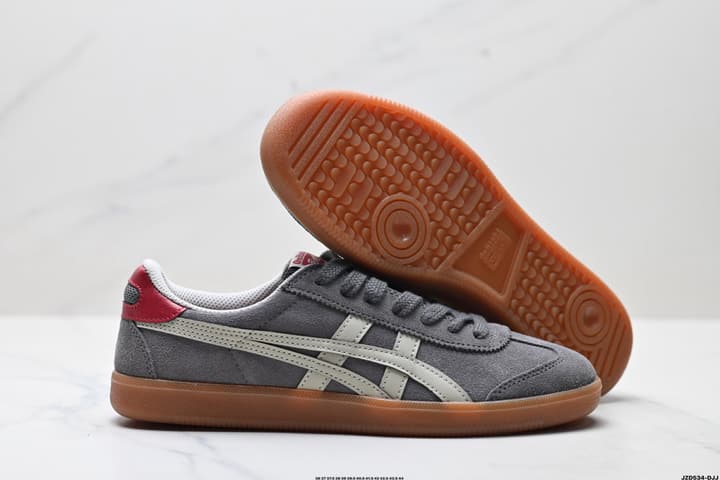 Asics Onitsuka Tiger Tokuten Retro Low-Top Sneakers in Cream Upper With Black Stripes And Black Sole