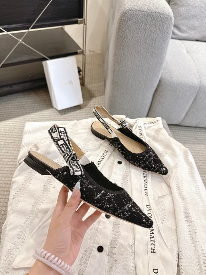 Dior J'Adior Embroidered Kitten Heel Sandals in Defined Black Oblique