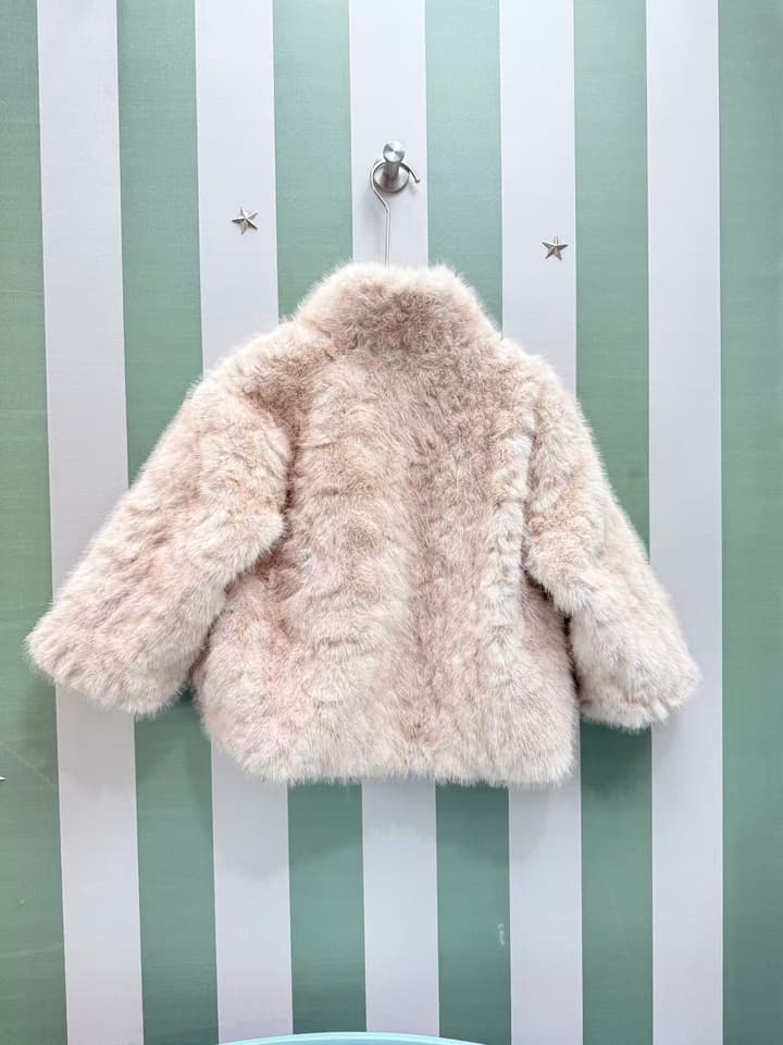 Dior Kids Faux Fur Coat – 25SS – Kids Collection in Dusty Pink Faux Fur