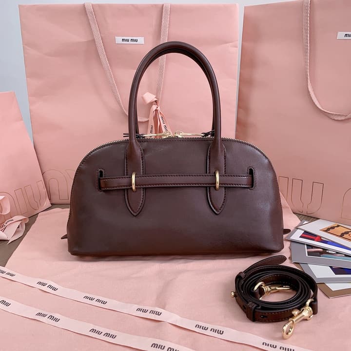 Miu Miu Aventure Nappa Leather Bowling Bag