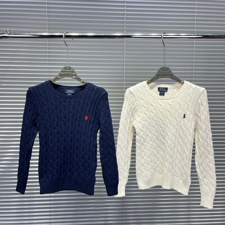 Ralph Lauren Embroidered Horse Cable Knit Sweater – Kids Collection in Navy Blue