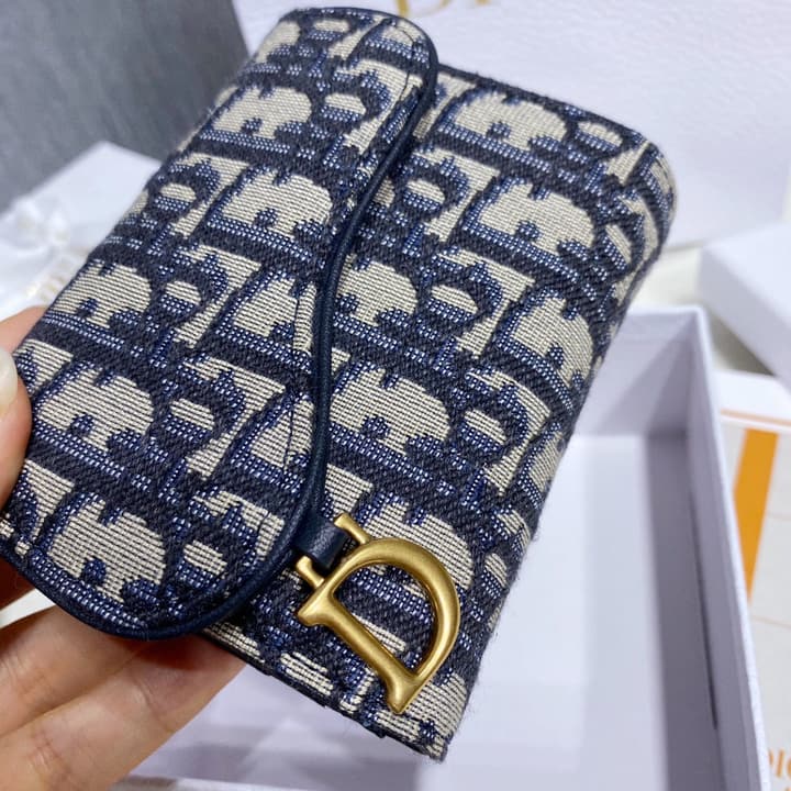 Dior Oblique Saddle Tri-fold Wallet