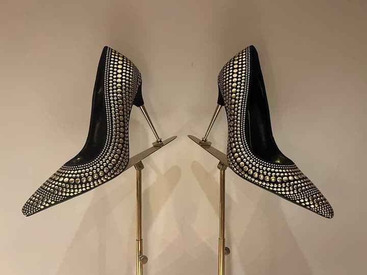 Tom Ford Crystal-Embellished Gold Heeled Sandals
