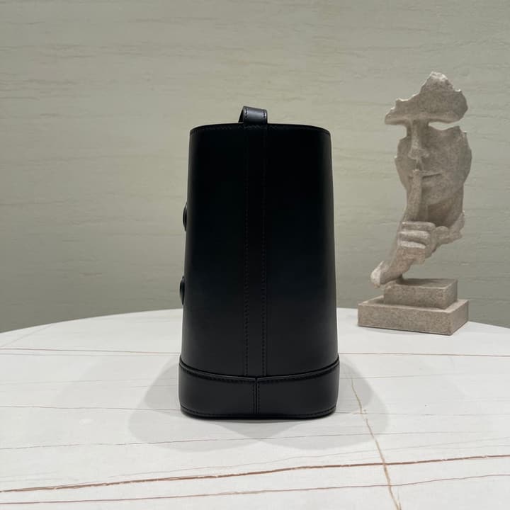 Celine Cuir Triomphe Calfskin Bucket Bag in Black