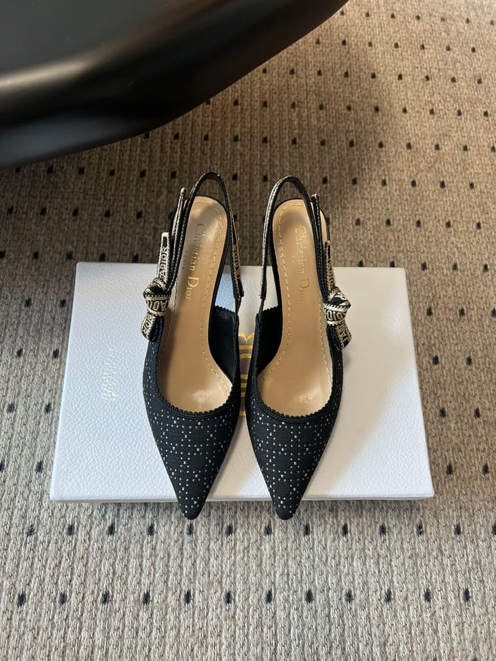 Dior Classic Polka Dot Bow Pumps in Deep Quilted Black