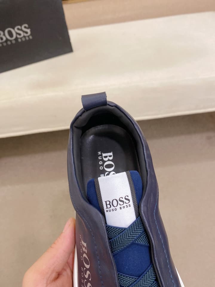 Boss Casual Leather Loafers in Glossy Black Toe