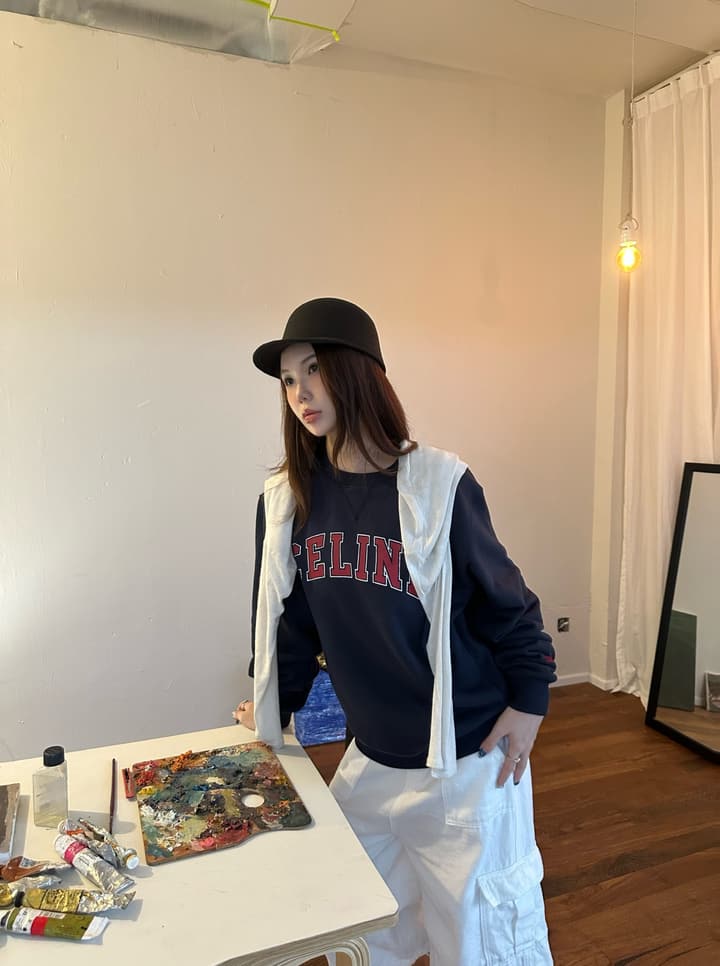 Celine Printed Logo Collegiate Sweatshirt
