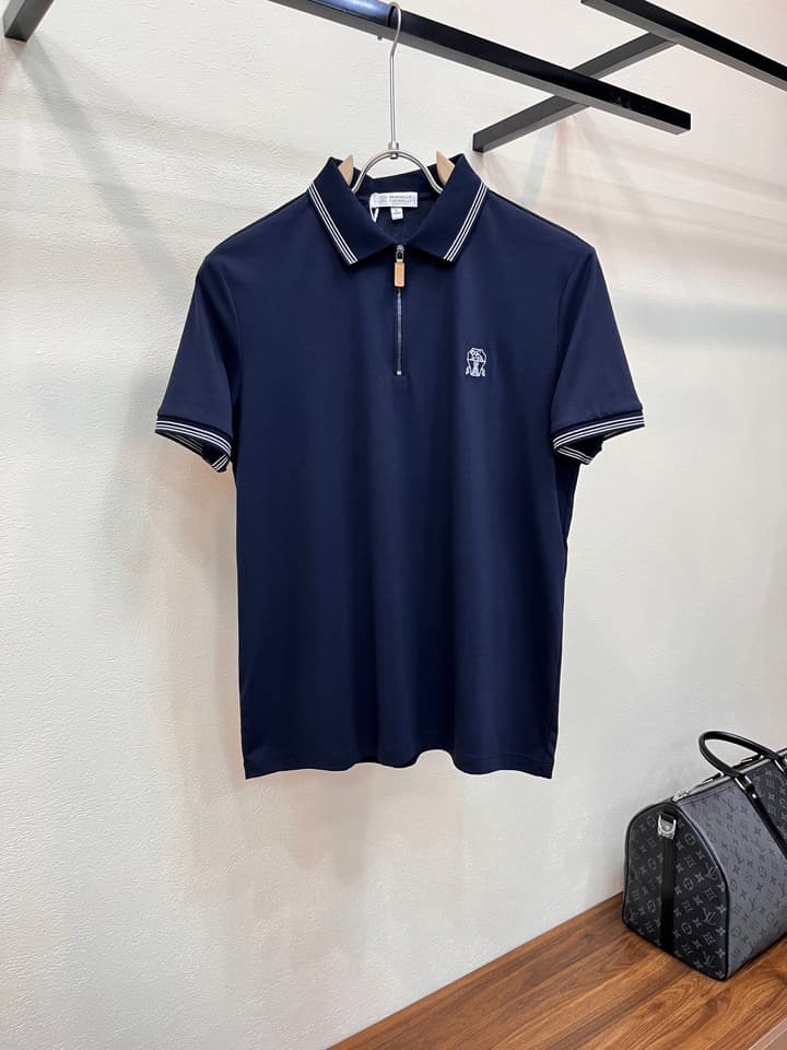 Brunello Cucinelli Embroidered Logo Polo Shirt – Spring/Summer Collection – 2026SS in Dark Brown