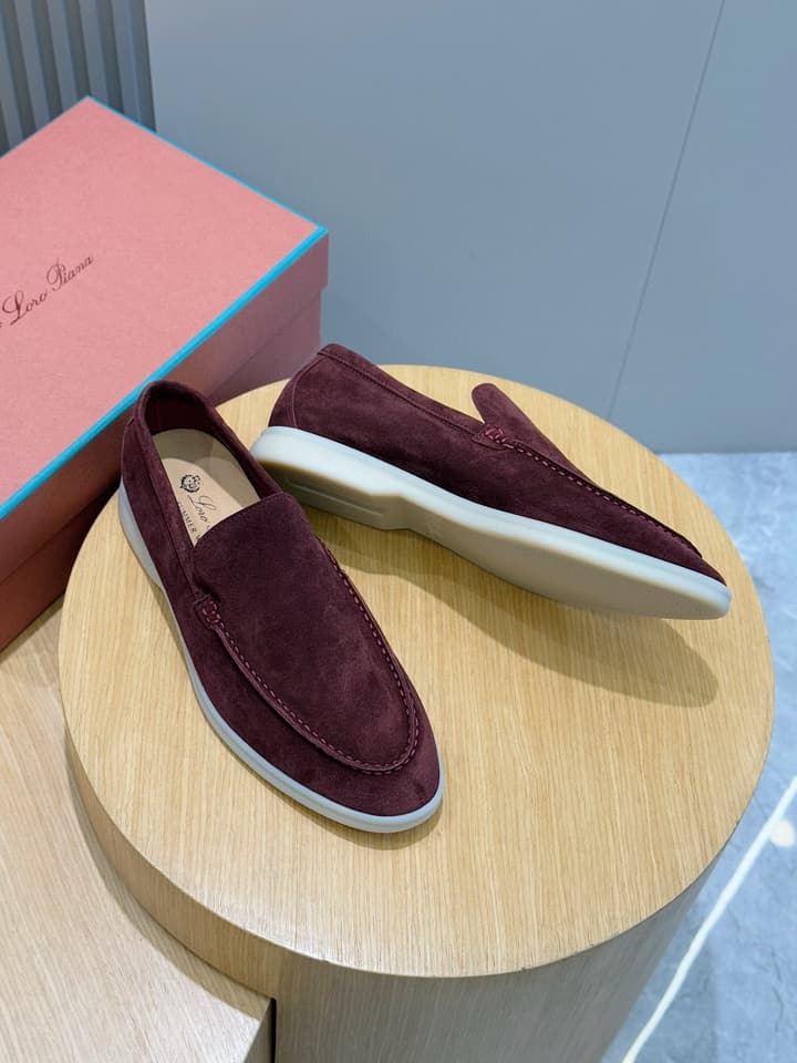 Loro Piana Italian Handmade Suede Driving Shoes in Black Suede