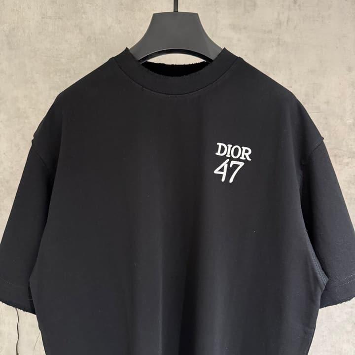 Dior Patch Embroidered Heavyweight T-Shirt in Black