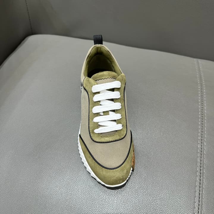 Hermès Bouncing Sneakers in Bright White With Orange H