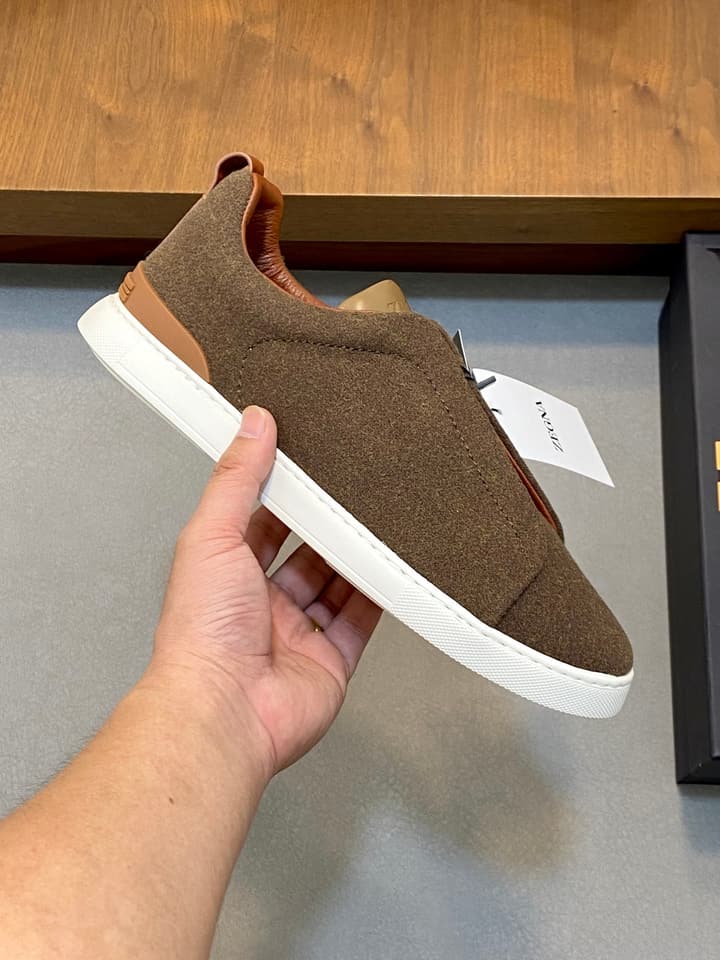 Ermenegildo Zegna Triple Stitch Sneakers in Black