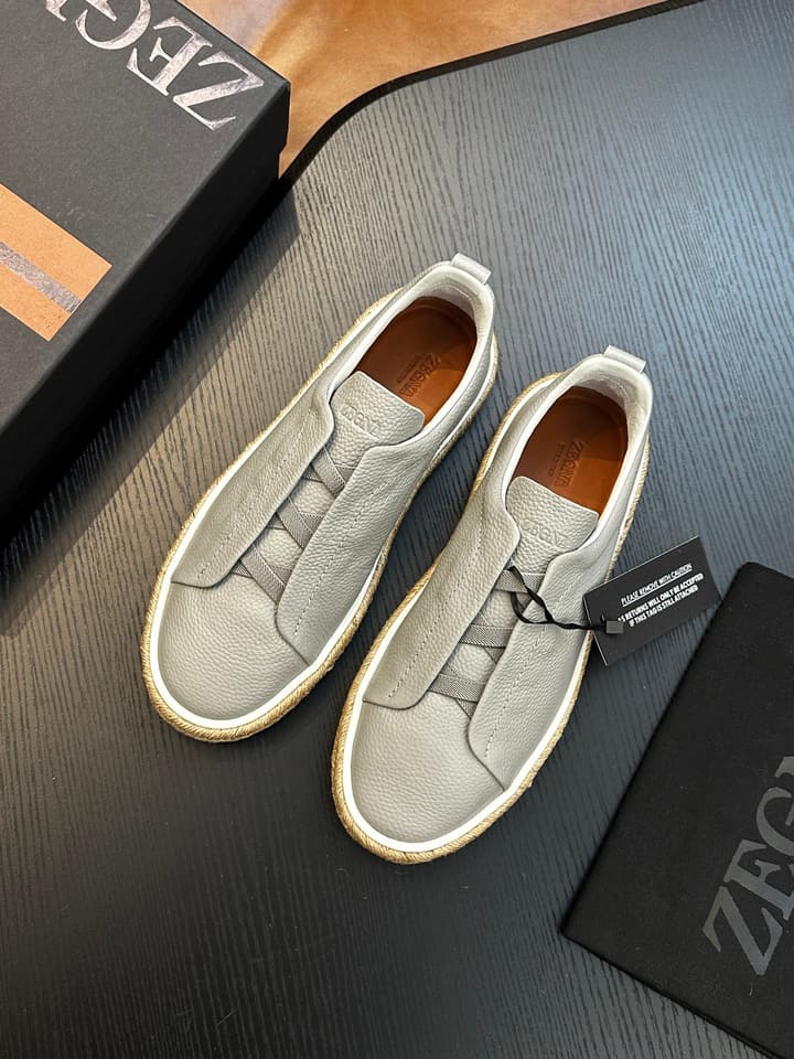 Ermenegildo Zegna Triple Stitch Low-Top Sneakers in Black Suede