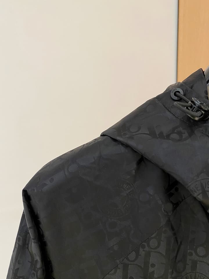 Dior New Runway Collection Jacket in Dark Gray Oblique Hooded Jacket