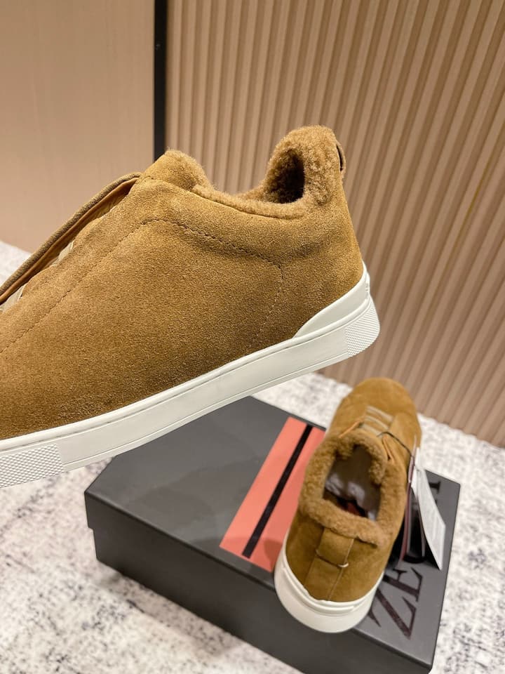 Zegna Triple Stitch Low-Top Casual Shoes – 2025SS in Black Leather