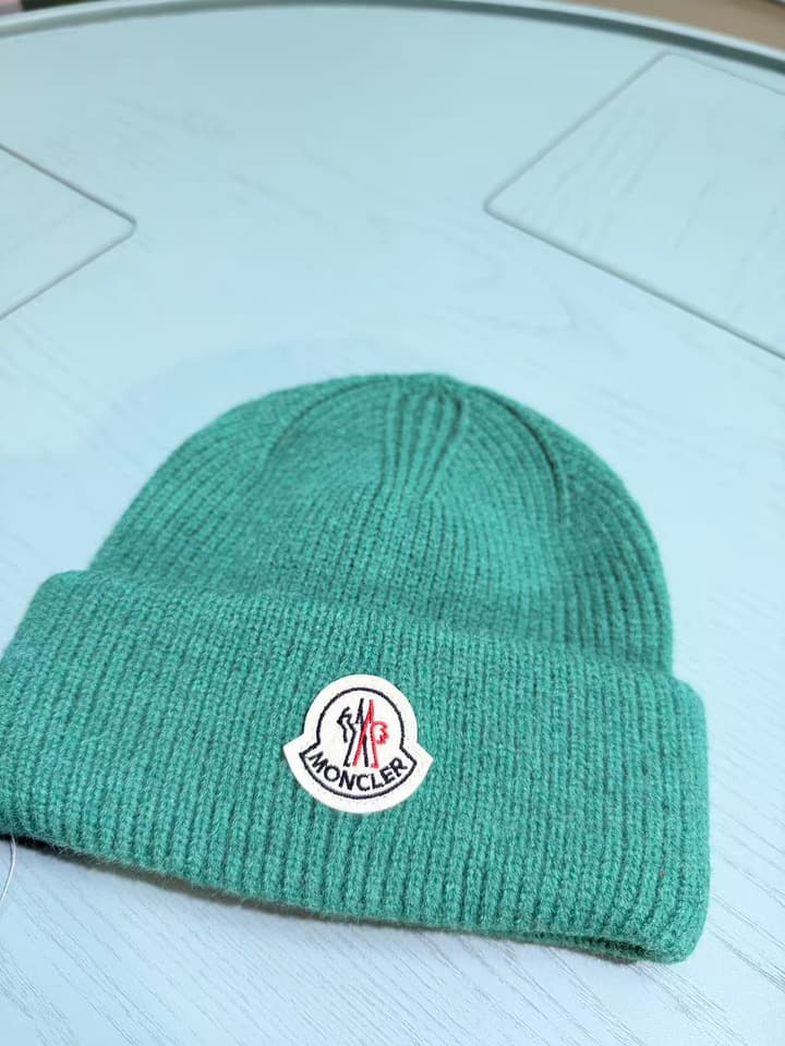 Moncler Classic Jacquard Knit Beanie – Kids Collection – 25FW in Classic Black Beanie