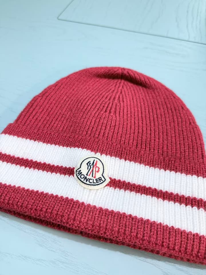 Moncler Classic Jacquard Knit Beanie – Kids Collection – 25FW in Classic Black Beanie