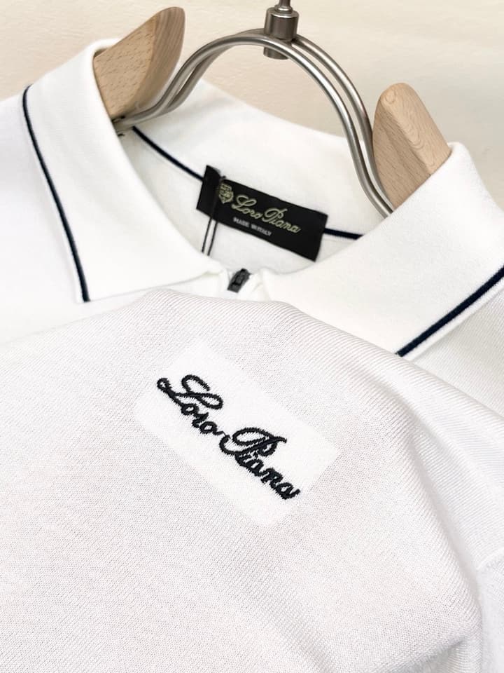 Loro Piana Minimalist Knitted Polo Shirt – 2026SS in Navy Blue