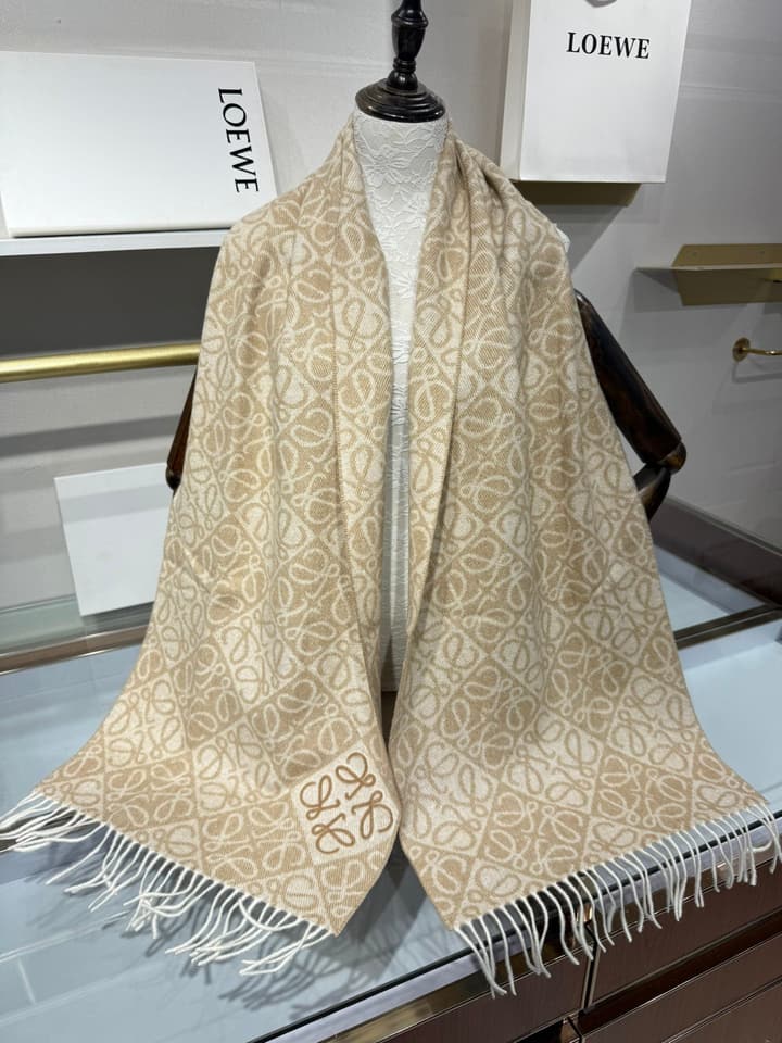 Loewe Double-Sided Wool Cashmere Anagram Scarf – 2025 Collection