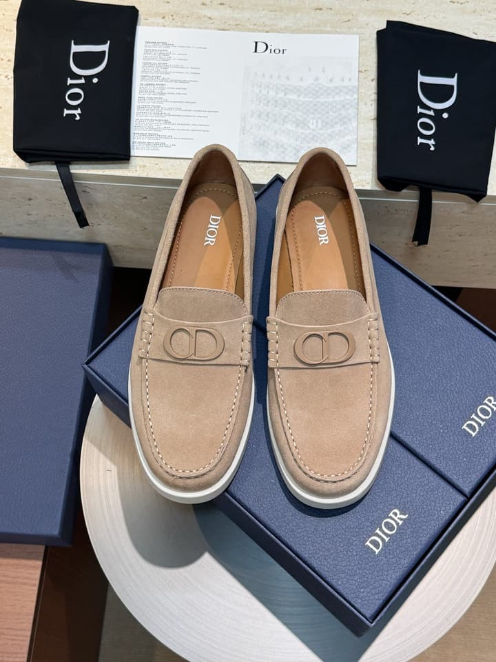 Dior Granville Men's Lace-Up Casual Shoes in Dark Blue Suede