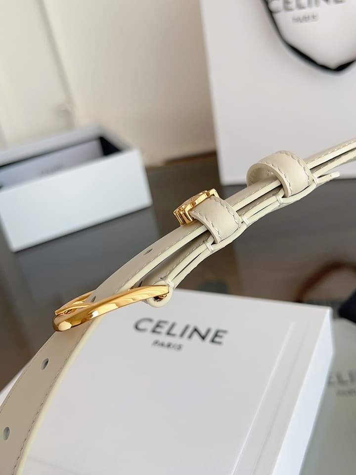Celine Vivienne Taurillon 25mm Belt in Black Taurillon Leather
