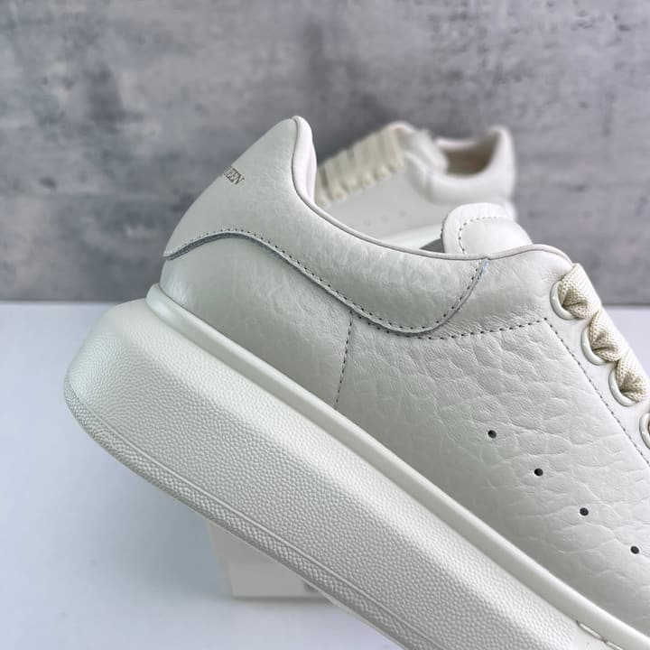 Alexander McQueen Oversized Platform Sneakers in All White Textured
