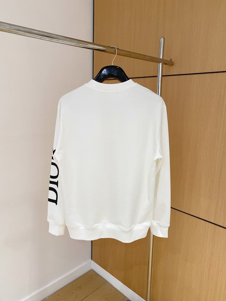 Dior Flocked Logo & Bee Crewneck Sweatshirt – 24SS in Black With Neon Green Accents