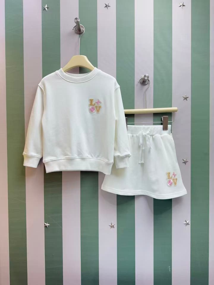 Louis Vuitton Kids Crewneck Sweatshirt and Skirt Set – 2025FW – Kids Collection in Black Set