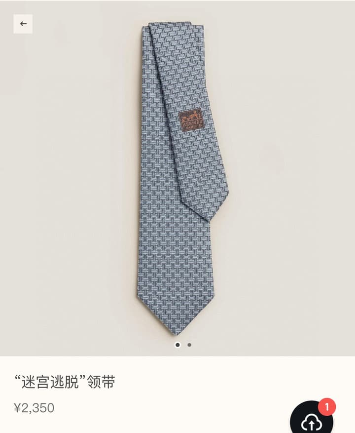 Hermès Philippe Mouquet Men's Tie in Cool Grey Patterned