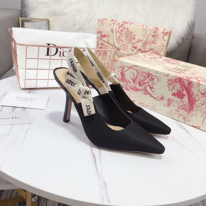 Dior Patent Leather Bow Heeled Sandals in Black High Heel Slingback