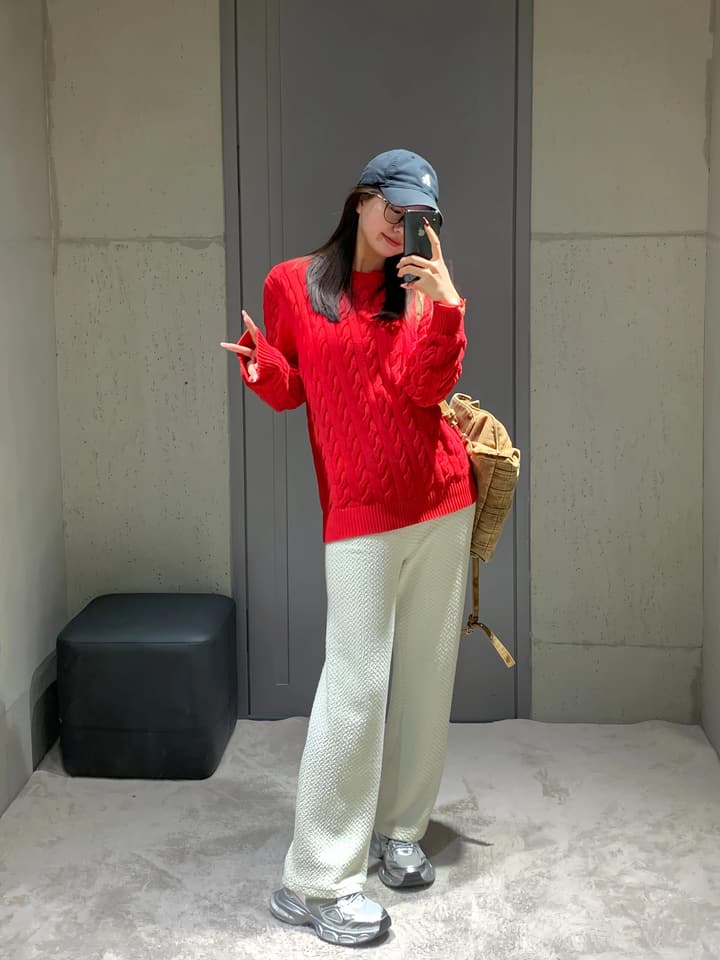 Ralph Lauren Cable Knit Loose Fit Sweater in Baby Pink