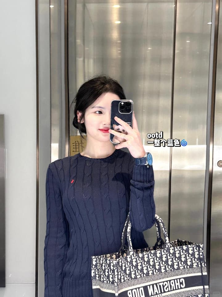 Ralph Lauren Cable Knit Loose Sweater in Beige