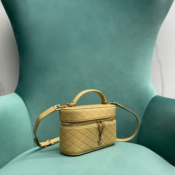 Saint Laurent Gaby Mini Vanity Bag in Apricot
