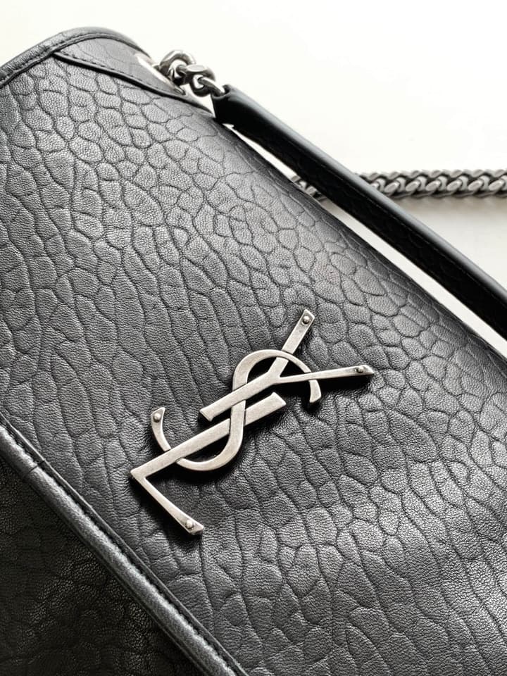 Saint Laurent Niki Medium Flap Bag in Cream Leather