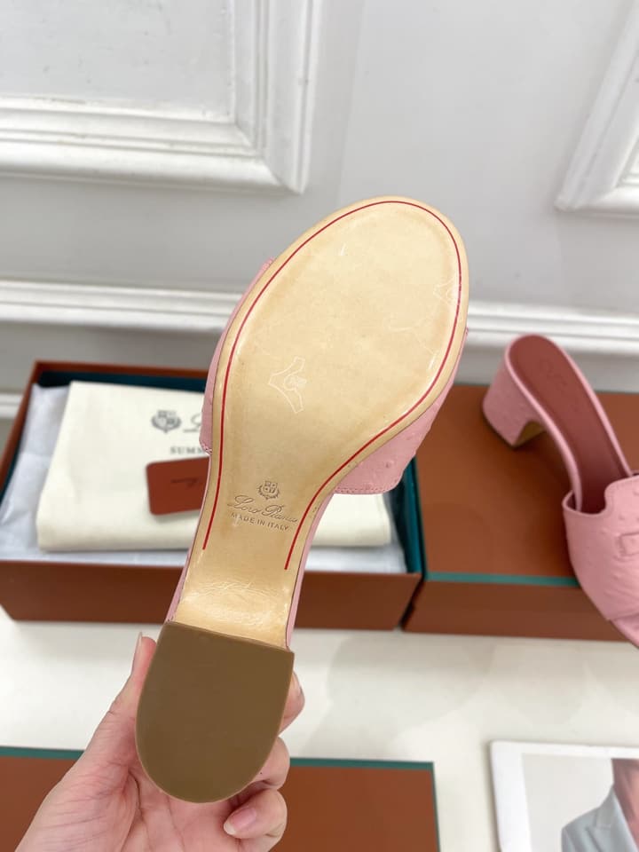 Loro Piana Summer Charms Ostrich Mules – 2025 Spring/Summer Collection in Black