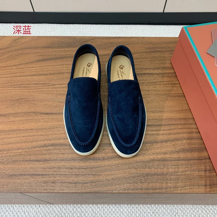 Loro Piana Glossy Cashmere Loafers in Blush Pink Suede