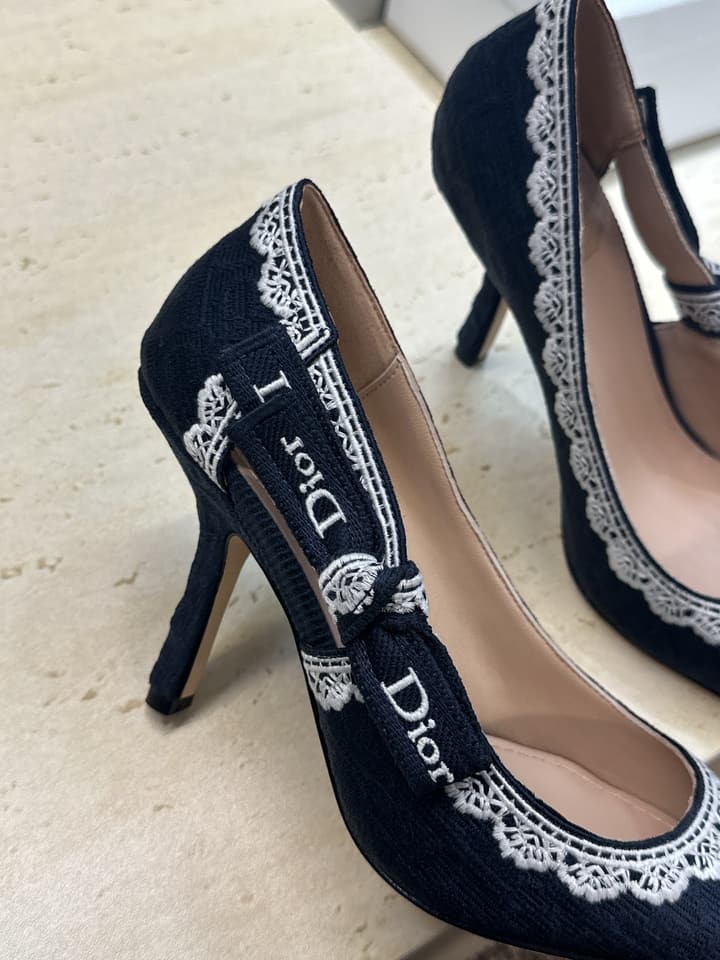 Dior J'Adior Dentelle Jelly Bow Pumps – 2026 Early Spring Collection in Black 6.5cm Heel