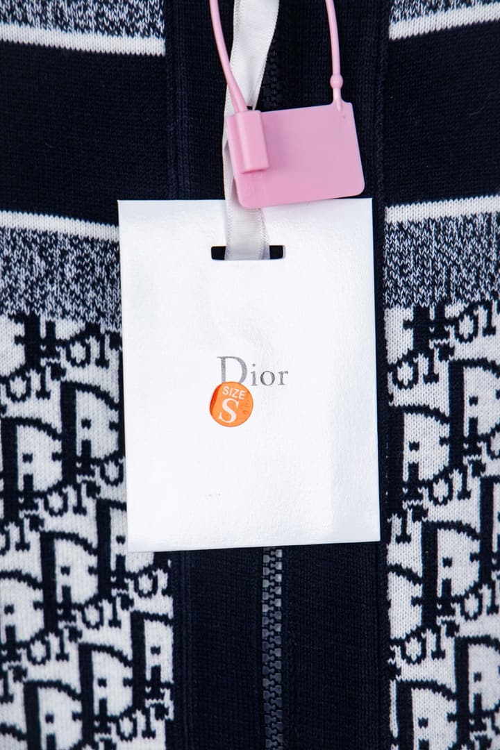 Dior Monogram Jacquard Zip Cardigan – 24SS in Light Grey Monogram