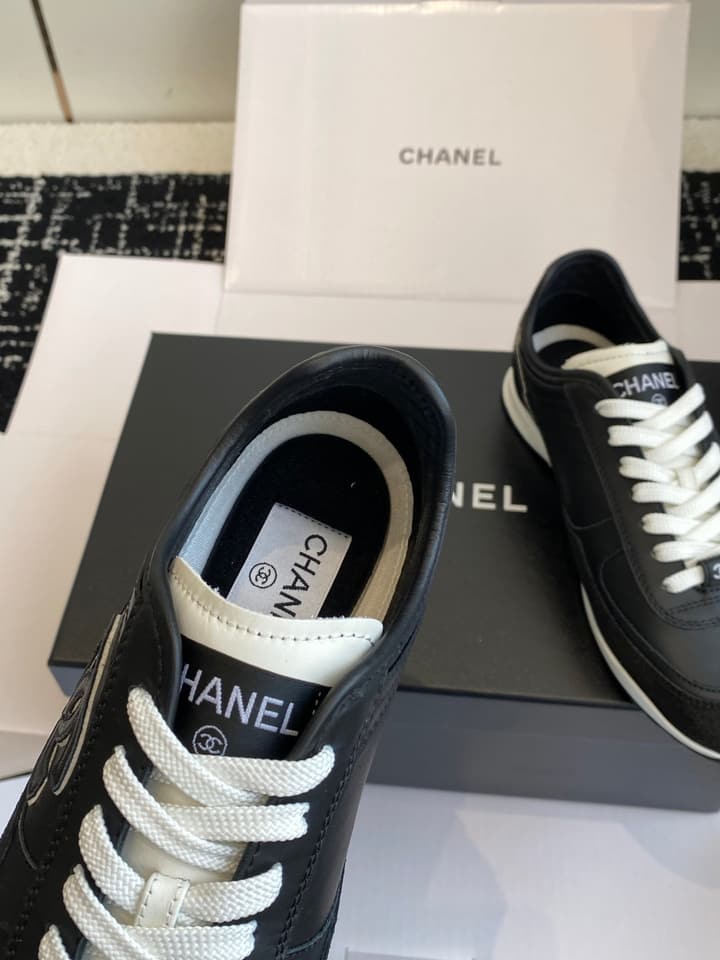 Chanel Panda Platform Sneakers – 2025SS in Black With White Laces