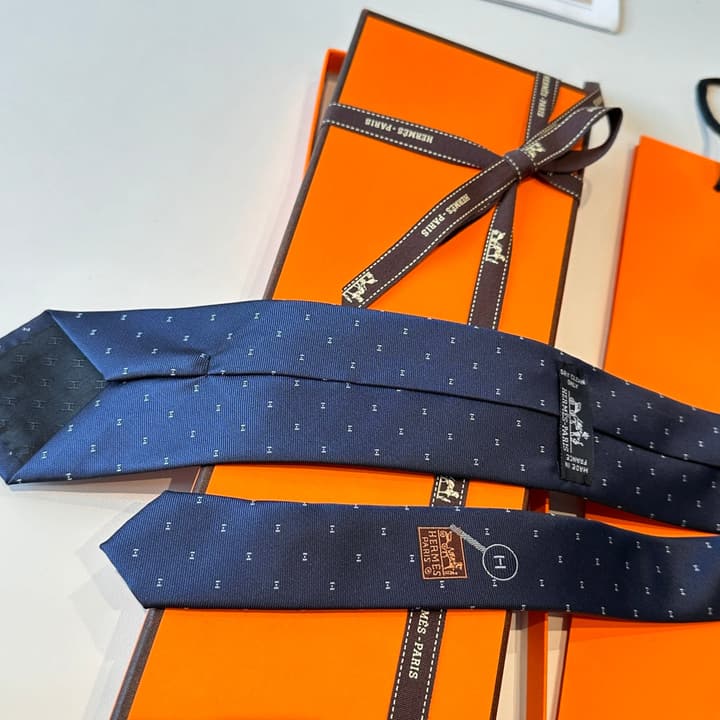 Hermès Men's Silk Tie in Burnt Orange Brown