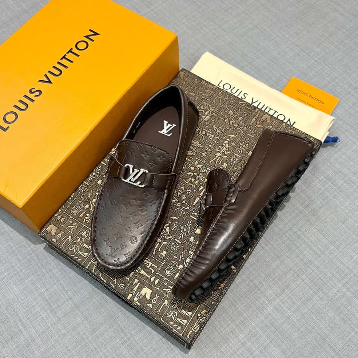 Louis Vuitton Men's Driving Shoes in Dark Blue