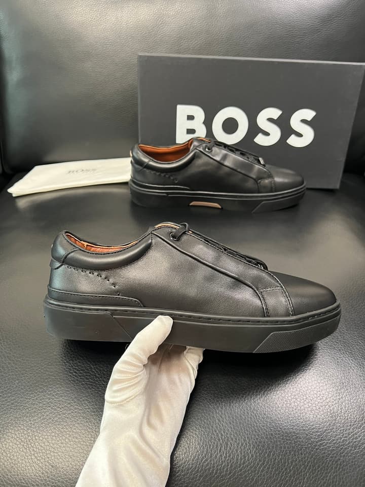 Boss Panelled Leather Sneakers