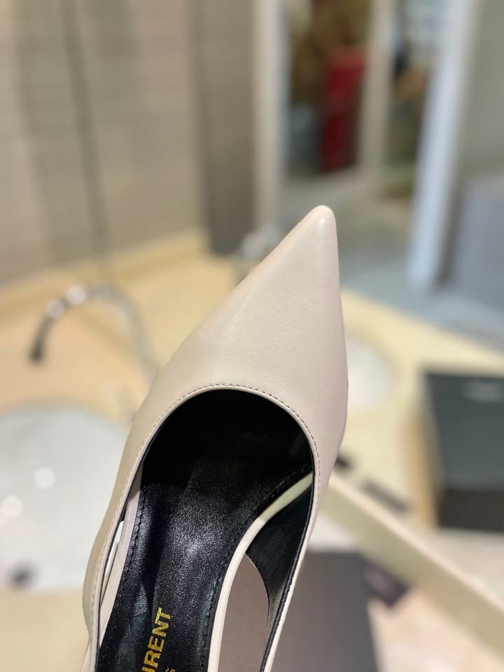 Saint Laurent Heeled Sandals – Summer Collection in Apricot
