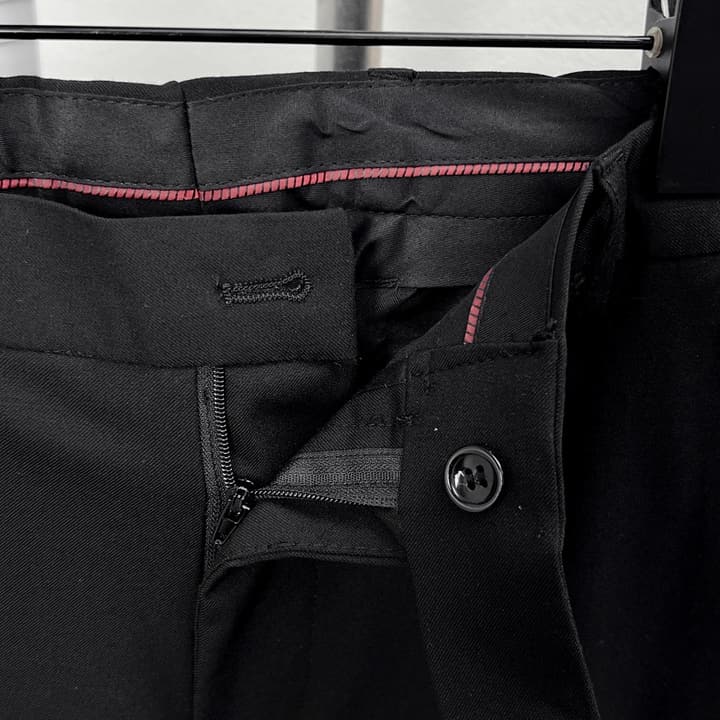 Saint Laurent Iconic Double-Breasted Trousers in Classic Black